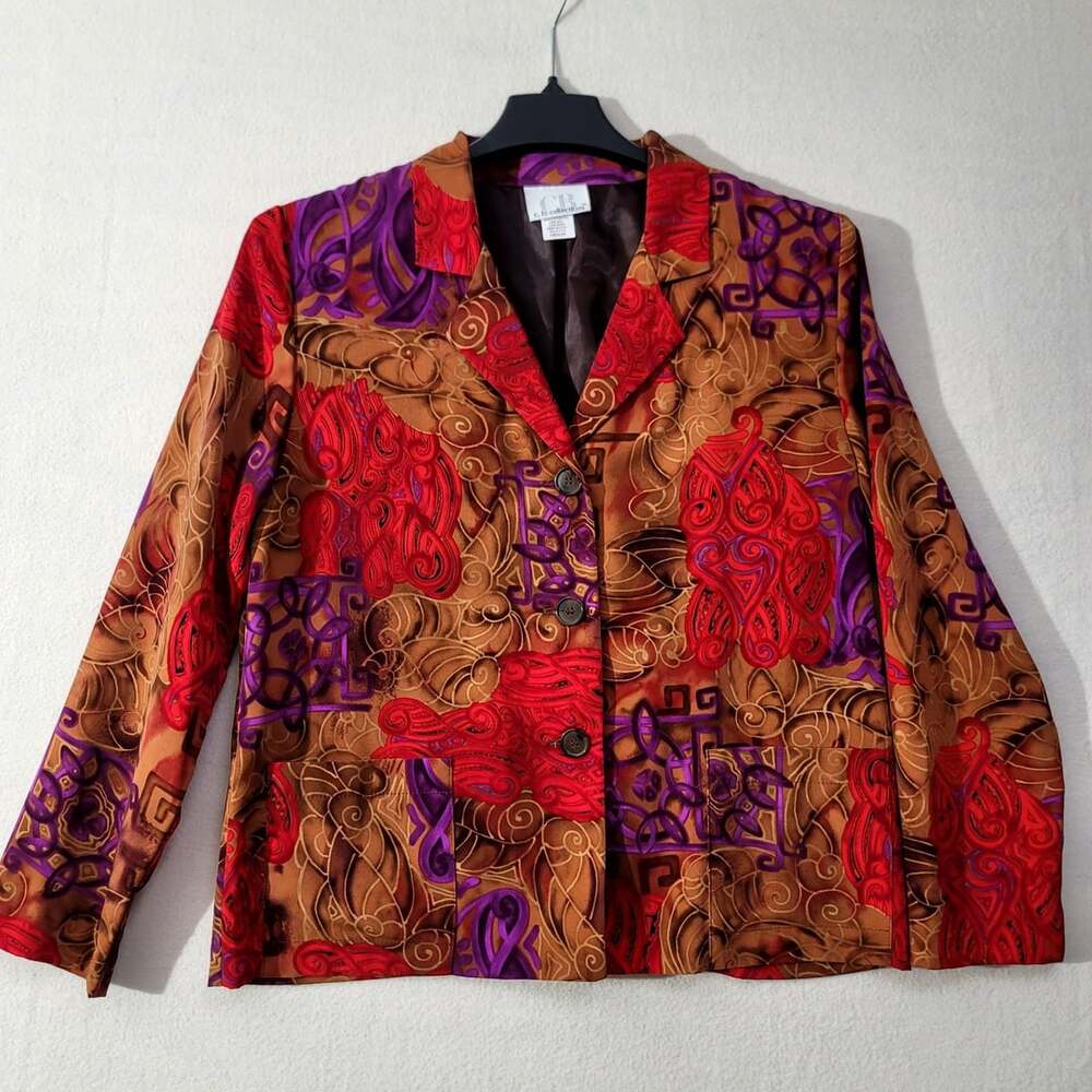 c.b. collections Blazer Size Medium Multicolor Tapestry Print Jacket